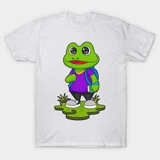 Frog as Hiker with Backpack T-Shirt